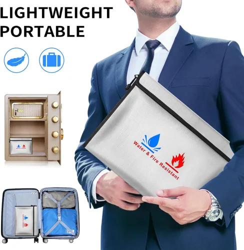 Miniatura 4 de Bolsas de documentos resistentes al fuego, incluyendo un juego de bolsas de seguridad resistentes al fuego, de 15 x 11 pulgadas y 9 x 7 pulgadas