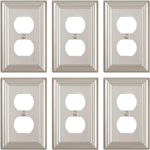 Miniatura 18 de Paquete de 1 Placa de Pared Combinada Toggle/Decorativa, Cubierta de Placa de Pared de Metal para Interruptor de Luz, Receptáculo, Interruptor