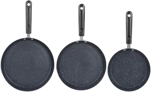 Miniatura 7 de Plplaaoo Sartén antiadherente para crepes, sartén de aluminio para panqueques con mango cómodo, sartén de calefacción uniforme, revestimiento