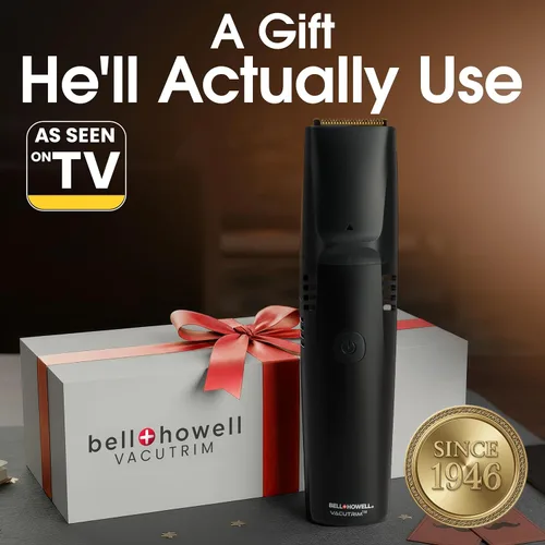 Miniatura 6 de Bell+Howell Vacutrim - Cortadora de barba inalámbrica – Afeitadora eléctrica recargable con aspiradora integrada, 20 ajustes de recorte, indicador