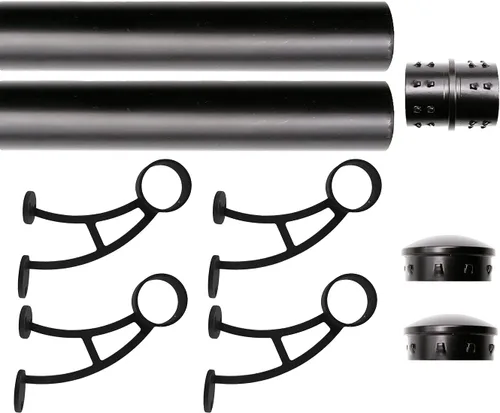 Miniatura 4 de Kit de riel de pie de montaje en barra sólida, tubo de acero inoxidable negro mate con conector interno, soporte de riel de pie de montaje en barra