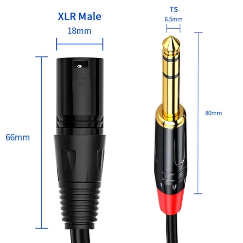 Miniatura 3 de Cable XLR a TRS de 1/4 de pulgada, cable de interconexión equilibrado de 19.68 pulgadas con conductores de cobre puro