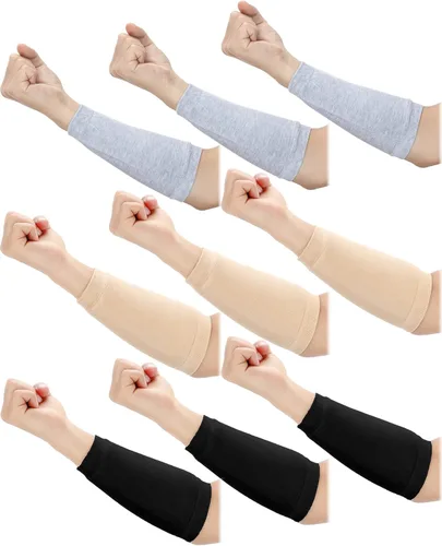 Janmercy 9 pares de protectores de brazo para piel fina y moretones protectores de brazos para ancianos para trabajo de jardinero