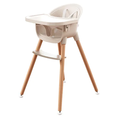 Fodoss Silla alta de madera 3 en 1 para bebés y niños pequeños, Trona convertible y fácil de limpiar para bebés, diseño moderno Silla para comer de