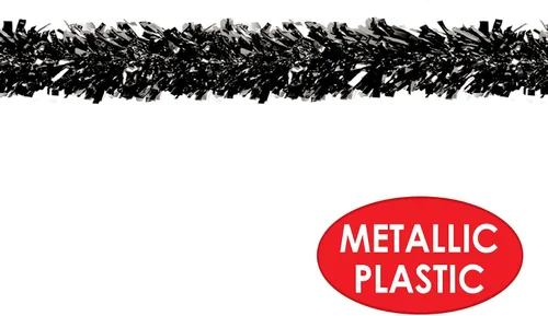 Miniatura 3 de Beistle Guirnalda de festón de plástico metálico negro brillante para Nochevieja, Navidad, cumpleaños, graduación, fiesta, suministros y flotadores