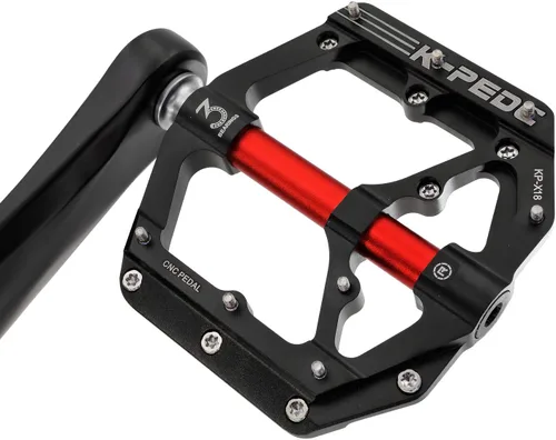 Miniatura 9 de Pedales de bicicleta de aleación de aluminio de 9/16" MTB Plataforma ancha plana antideslizante con 3 rodamientos para bicicletas de montaña