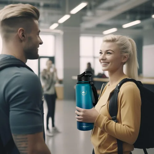 Miniatura 8 de NATURE PIONEOR Botellas de agua aisladas con mango de paracord - Botella de agua deportiva al vacío de boca ancha de 32 onzas con 3 tapas, acero