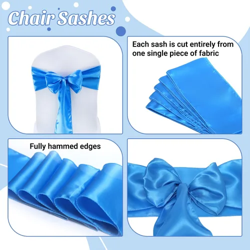 Miniatura 106 de mds - Lote de 10 lazos de satén para sillas de boda y eventos, para decoración de fiestas, 30 colores, Satin, 10 Verde oliva