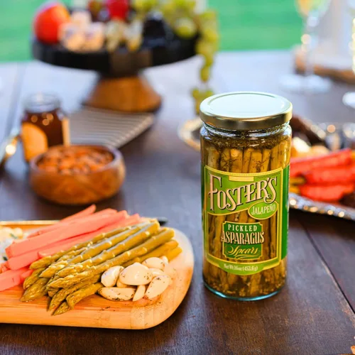 Miniatura 3 de Foster's Spears in a Frasco de espárragos en escabeche, paquete variado picante, jalapeño y pimiento rojo, 16 onzas, paquete de 2, receta