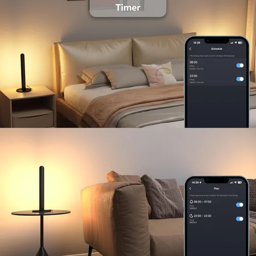 Miniatura 8 de LAMPAOUS Barras de luz LED inteligentes, funcionan con Alexa y Google Assistant, retroiluminación RGBCW WiFi TV con modos de escena y música