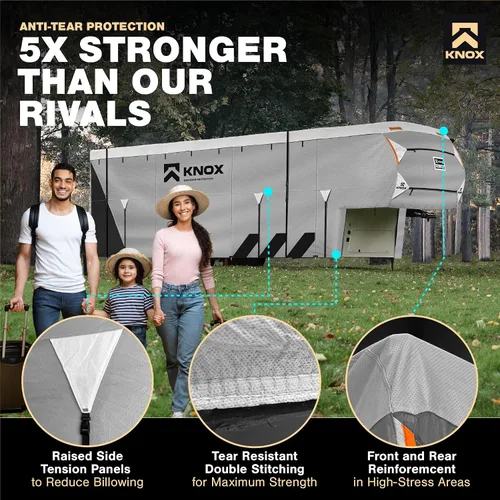 Miniatura 3 de KNOX Cubierta para caravana de quinta rueda de 3ª generación, tela APEX de 7 capas, antidesgarros, se adapta a remolques de viaje, caravana
