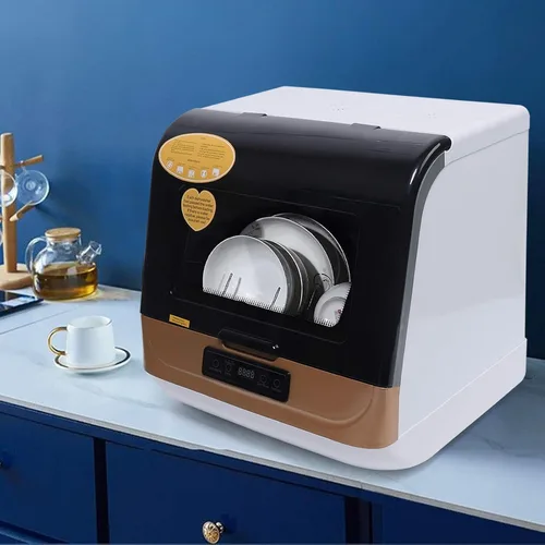 Lavavajillas portátil compacto con 4 programas de lavado, ahorro de energía con bajo consumo de agua, sin instalación para apartamentos pequeños,
