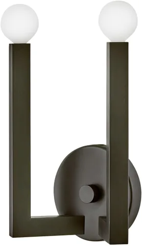 Miniatura 6 de Hinkley Ezra 45042BX - Aplique de pared con dos luces, forma única, brazos cuadrados fuertes, óxido negro