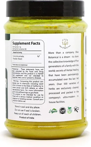Miniatura 6 de bixa BOTANICAL Polvo de raíz de jengibre y mango Curcuma Amada Ambehaldi - Suplemento de hierbas ayurvédicas 7 onzas Sin gluten, sin OMG