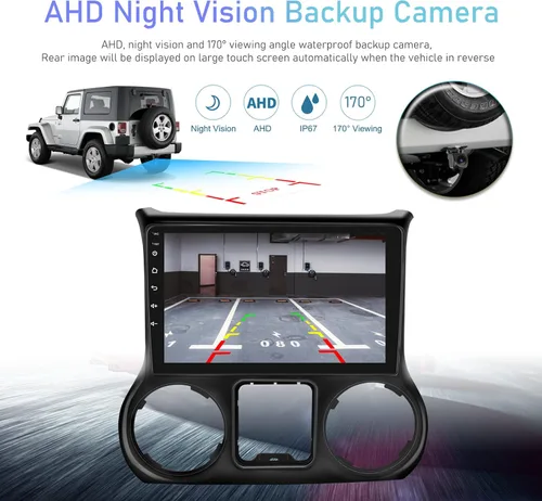 Miniatura 4 de Android 13 Radio de coche para Jeep Wrangler 2015 2016 2017 con Carplay y Android Auto 10.1 pulgadas pantalla táctil estéreo de coche con cámara