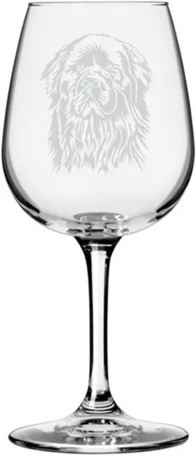 Miniatura 303 de Copa de vino de 12.75 onzas con diseño de perro grabado