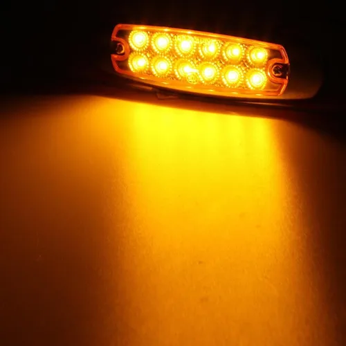 Miniatura 7 de Partsam 10 Uds. 6.2 "ámbar 12LED Laterales Luces de Liquidación con Bisel de Acero Inoxidable Reemplazo para Semi Camiones Peterbilt Kenworth