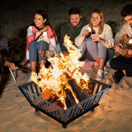 Miniatura 9 de Fogata de 25 pulgadas para exteriores y exteriores, portátil, estufa de leña para barbacoa, camping, hoguera, patio trasero, jardín, pícnic, patio