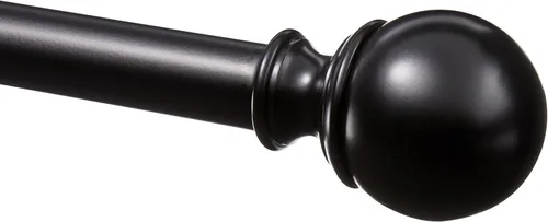 Miniatura 13 de Amazon Basics - Barras ajustables para cortinas para ventanas, con remates redondos, barra de 1 pulgada, de 36" a 72", color negro, paquete de 1
