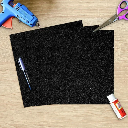 Miniatura 6 de SANZIX 30 hojas de papel de cartulina negra con purpurina de 12x12" - 110lb 300 GSM papel premium con purpurina brillante para Cricut, decoraciones
