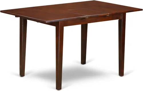 Miniatura 6 de East West Furniture PSML6D-MAH-W - Juego de mesa de comedor moderno de 6 piezas que contiene una mesa rectangular de madera con hoja de mariposa y 4