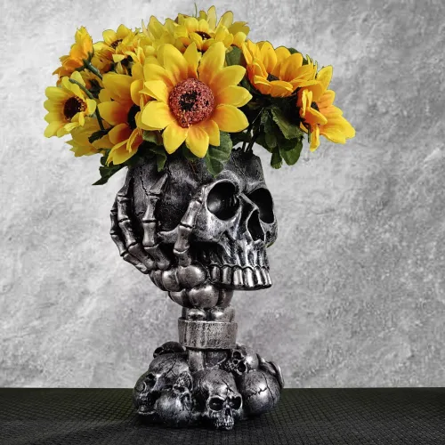 Miniatura 3 de Maceta LovTocTic de Cráneo, Macetas Góticas para Decoraciones de Halloween Plantas de Interior/Exterior, Macetas de Flores Góticas, Macetas