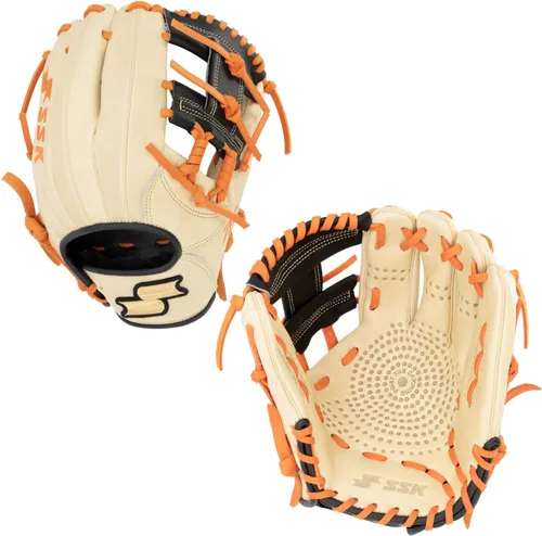 Miniatura 11 de SSK Z5 Craftsman Guante de béisbol para infield – 11.25” - 11.5” - 11.75” - 12” – Lanzamiento con mano derecha y izquierda Rojo/Verde Kelly/Blanco