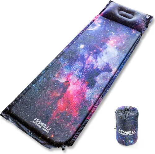 Miniatura 9 de Foxelli Almohadilla de dormir autoinflable para campamento, mochileros, senderismo, espuma aislada, ligera, colchón inflable de campamento