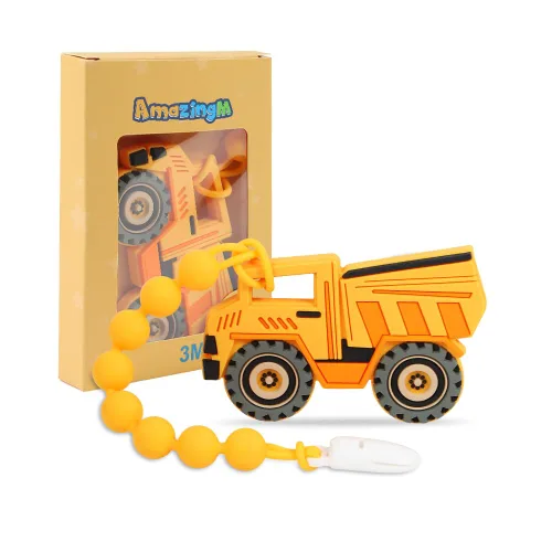 Miniatura 13 de Juguete mordedor de silicona de grado alimenticio para bebés con soporte para chupete, juguetes de dentición, juego de regalo para niños y niñas a