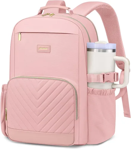 Miniatura 24 de Mochila para Laptop para Mujeres Mochila de Libros: Mochilas de Trabajo y Escuela de 15.6 pulgadas con Bolsillo con Compartimento para Taza de Gran