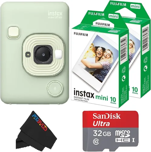 Miniatura 14 de Fujifilm Mini cámara instantánea híbrida LiPlay con mini película (bronce profundo, con 20 hojas de película)