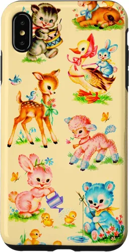 Miniatura 11 de Vintage Baby Animals Nursery 50's Retro Yellow Case for iPhone 17