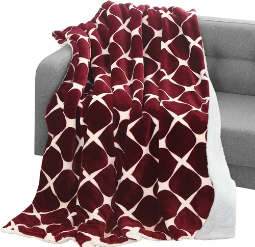 Miniatura 44 de Elegant Comfort Manta reversible de franela sherpa, ultrasuave, mullida, acogedora y afelpada, manta decorativa ligera para todas las estaciones, 50