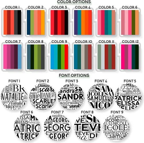 Miniatura 2 de Tazas de café personalizadas con arte de nube de palabras, 12 colores y 9 fuentes artísticas, 11 onzas. Regalos personalizados para parejas, hombres