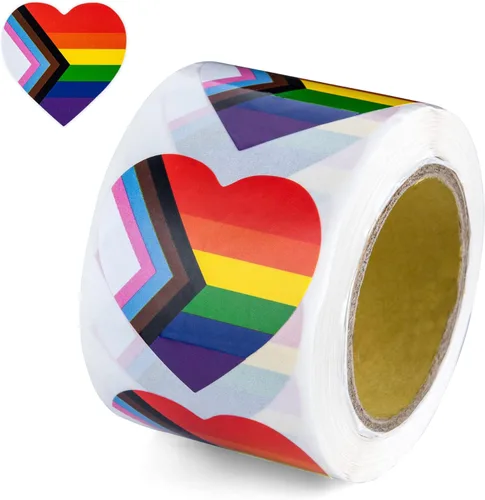 Miniatura 9 de 250 calcomanías de bandera arcoíris de Daniel Quasar Progress Pride para homosexuales, lesbianas, transgénero, conciencia LGBTQ, desfiles y eventos
