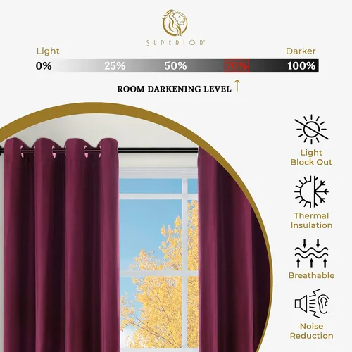 Miniatura 3 de Superior Cortinas opacas, aisladas, cortinas con bloqueo solar para dormitorio, sólidas, texturizadas, ventana de sala de estar, tejido térmico