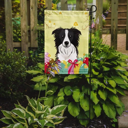 Miniatura 2 de Caroline's Treasures BB1923GF Bandera decorativa para jardín con diseño de Border Collie, para caza de huevos de Pascua, para jardín, jardín, patio