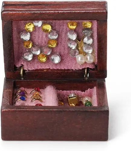 Miniatura 10 de Odoria Joyero miniatura 1/12, accesorios de decoración de casa de muñecas, A