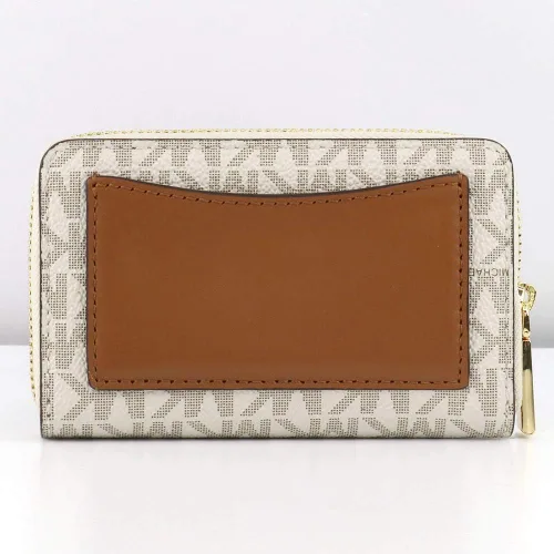 Miniatura 2 de Michael Kors Jet Set - Funda pequeña con cremallera alrededor de la tarjeta VanillaAcorn
