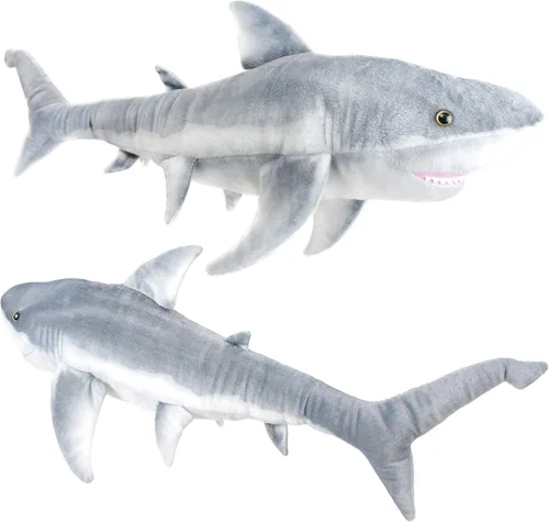 Miniatura 5 de TigerHart Sammy The Shark - Peluche de 36 pulgadas de largo, color blanco
