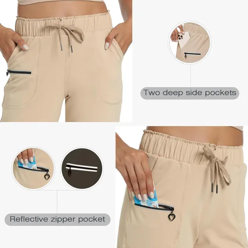 Miniatura 5 de Haowind - Pantalones deportivos para mujer con bolsillos y cintura elástica, cómodos pantalones de deportivos de descanso para deportes, gimnasio