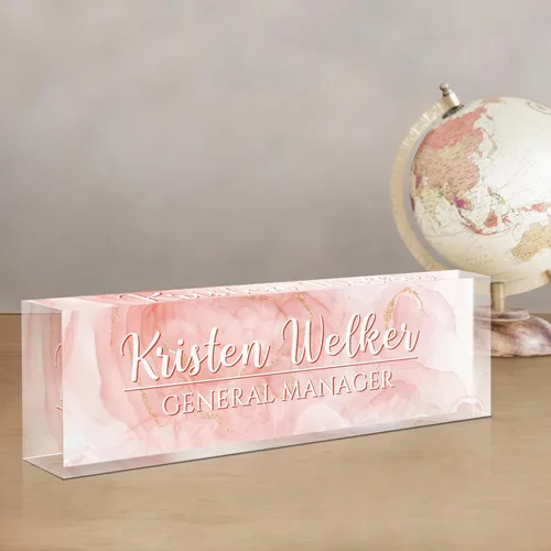 Miniatura 11 de Gowelly Placa de nombre personalizada para escritorio de oficina, placas de nombre personalizadas para escritorio, regalos personalizados