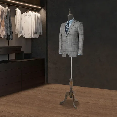 Miniatura 3 de Torso de maniquí masculino con soporte de madera, altura ajustable de 59-71 pulgadas, forma de vestido para exhibición de trajes, costura y Negro