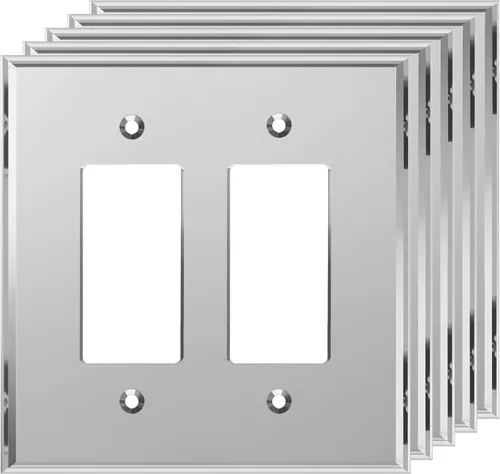 Miniatura 53 de LIDER Placa de Pared Decorativa de Acrílico Reflectante, Placa de Interruptor de Luz Espejada, Cubierta de Tomacorriente de Plexiglás, Vidrio Dorado
