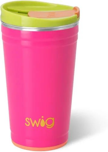 Miniatura 59 de Swig Life - Vaso de 22 oz con aislamiento térmico, vaso de café con tapa, apto para portavasos, apto para lavavajillas, acero inoxidable, taza