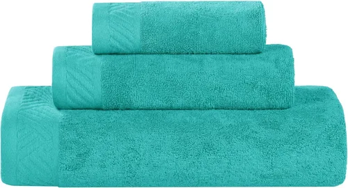Miniatura 61 de Superior Juego de 6 toallas de 100% algodón egipcio de 500 GSM, 6 piezas, 2 caras, 2 manos, 2 toallas, ideal para baño, cocina o playa, de secado