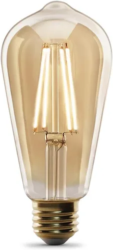 Miniatura 11 de Feit Electric ST19 - Bombilla LED Edison vintage, equivalente a 60 W, regulable, luz cálida 2100 K, 400 lúmenes, bombillas de filamento recto