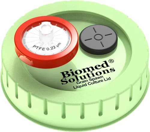 Miniatura 8 de 6 tapas de cultivo líquido de boca regular, tapa de frasco de cultivo de grano con filtro de jeringa de PTFE de 0.22um y puertos de inyección 2.756