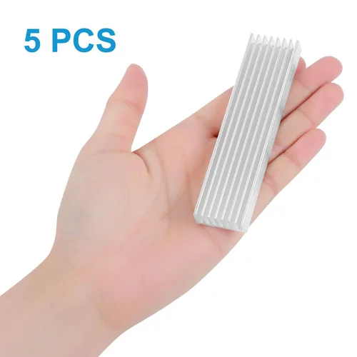 Miniatura 6 de uxcell 5 unidades de disipador de calor de aluminio, radiador de aluminio en tono plateado, disipador de calor de aletas de refrigeración