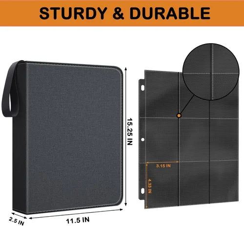 Miniatura 3 de Toploader - Carpeta con capacidad para 360 cargadores superiores de 9 bolsillos para almacenamiento de tarjetas, bolsillos de doble cara